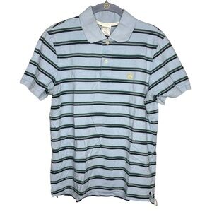 Vintage Brooks Brothers polo shirt Blue Striped Pig embroidered logo mens medium